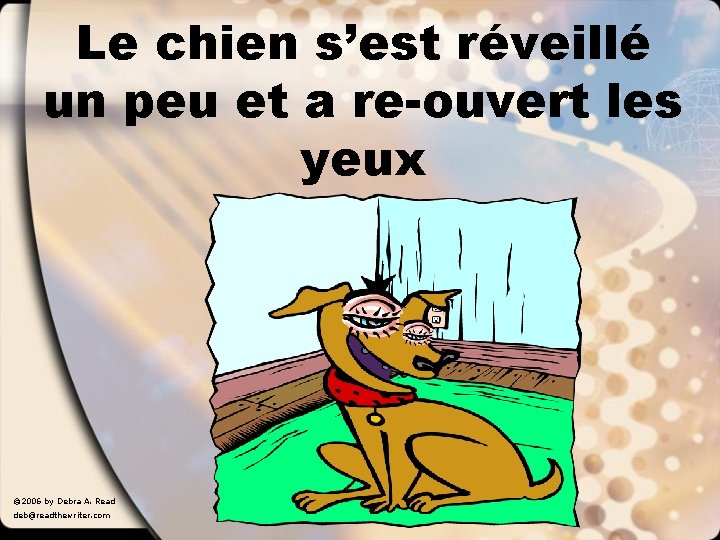 Le chien s’est réveillé un peu et a re-ouvert les yeux © 2006 by