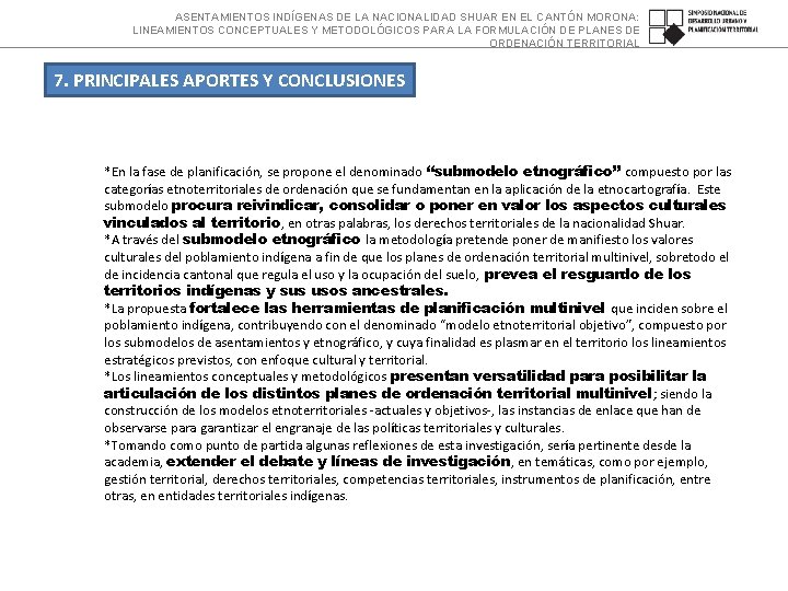 ASENTAMIENTOS INDÍGENAS DE LA NACIONALIDAD SHUAR EN EL CANTÓN MORONA: LINEAMIENTOS CONCEPTUALES Y METODOLÓGICOS