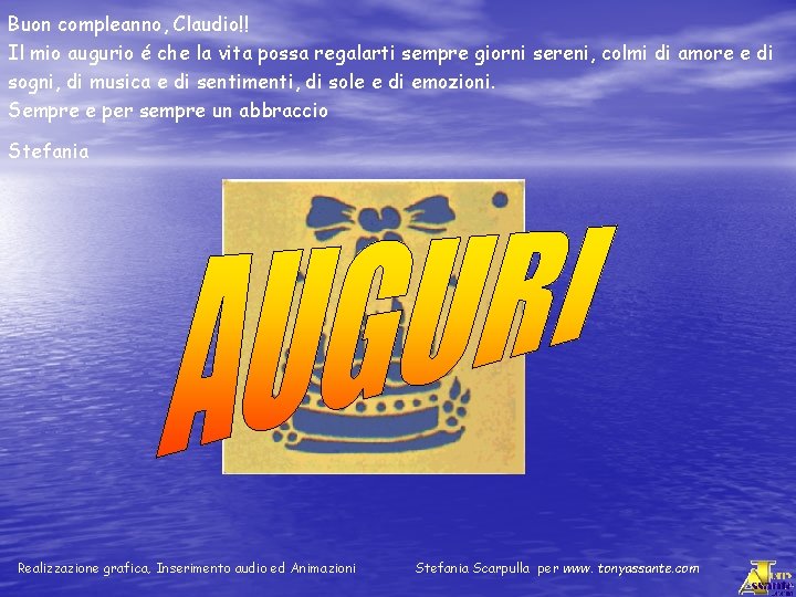 Buon compleanno, Claudio!! Il mio augurio é che la vita possa regalarti sempre giorni