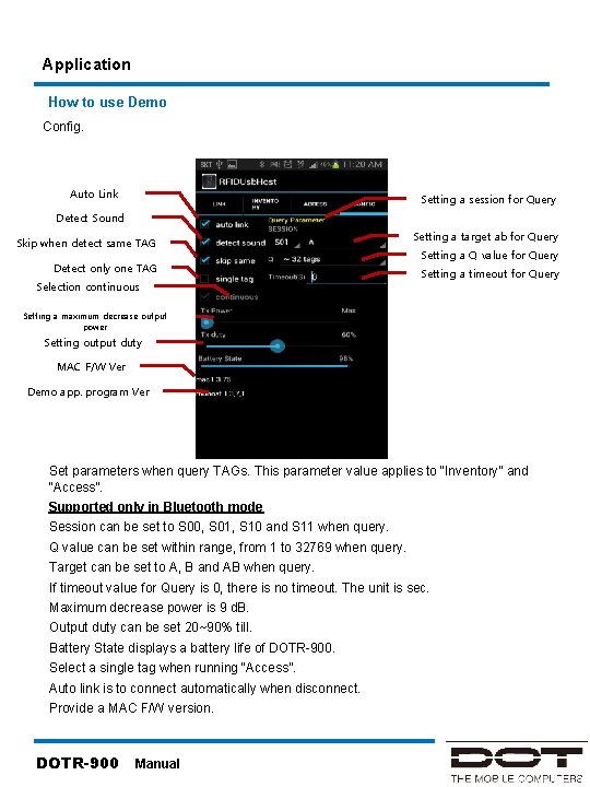 Application How to use Demo Config. Auto Link Setting a session for Query Detect