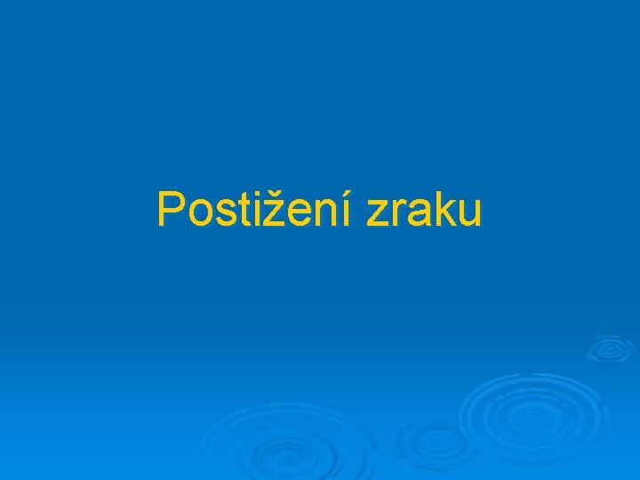 Postižení zraku 