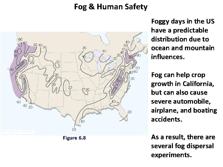 Fog & Human Safety Foggy days in the US have a predictable distribution due