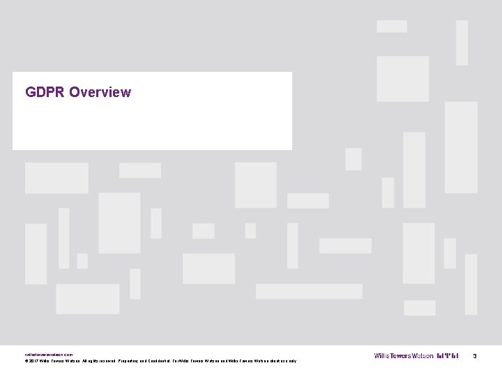 GDPR Overview willistowerswatson. com © 2017 Willis Towers Watson. All rights reserved. Proprietary and