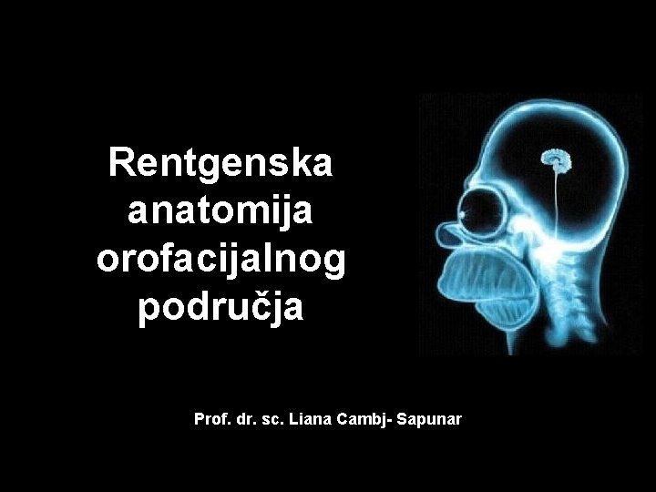 Rentgenska anatomija orofacijalnog područja Prof. dr. sc. Liana Cambj- Sapunar 
