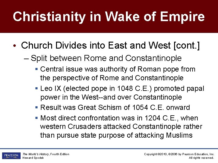 Christianity in Wake of Empire • Church Divides into East and West [cont. ]