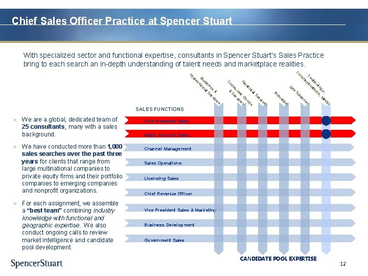 Chief Sales Officer Practice at Spencer Stuart With specialized sector and functional expertise, consultants