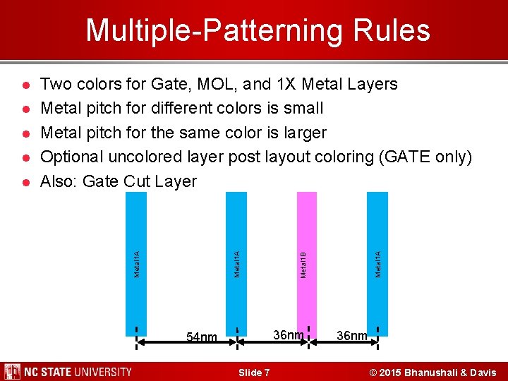Multiple-Patterning Rules l • 54 nm Metal 1 A l Metal 1 B l Multiple-Patterning Rules l • 54 nm Metal 1 A l Metal 1 B l