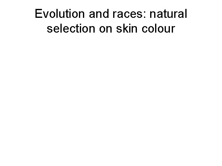 Evolution and races: natural selection on skin colour 