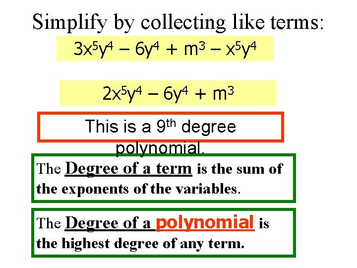 Simplify by collecting like terms: 3 x 5 y 4 – 6 y 4