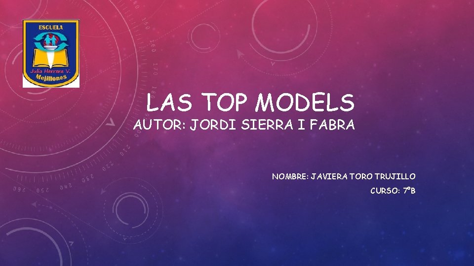 LAS TOP MODELS AUTOR: JORDI SIERRA I FABRA NOMBRE: JAVIERA TORO TRUJILLO CURSO: 7°B