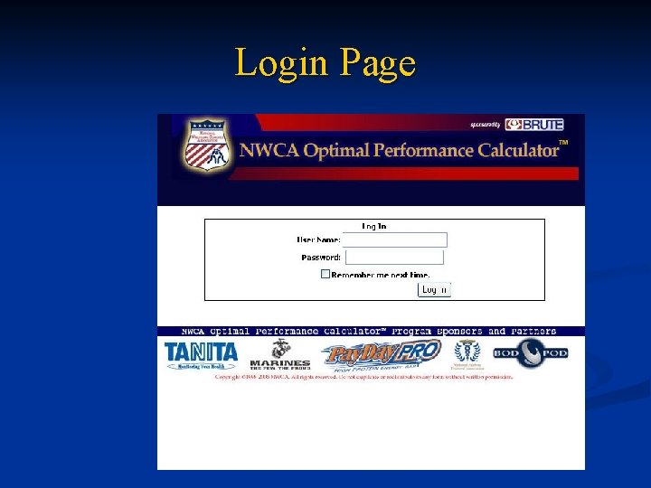 Login Page 