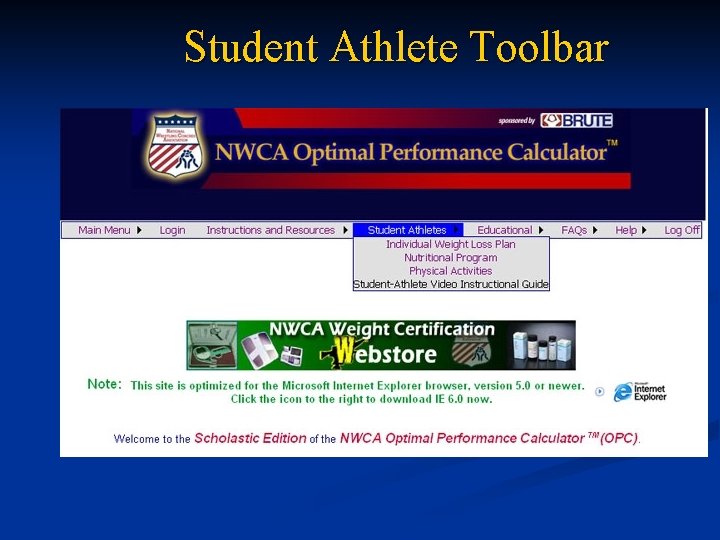 Student Athlete Toolbar 