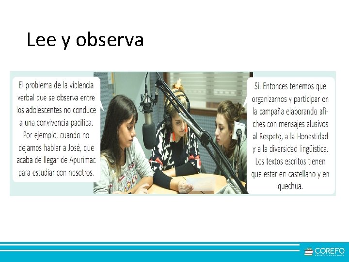 Lee y observa Lee y observa