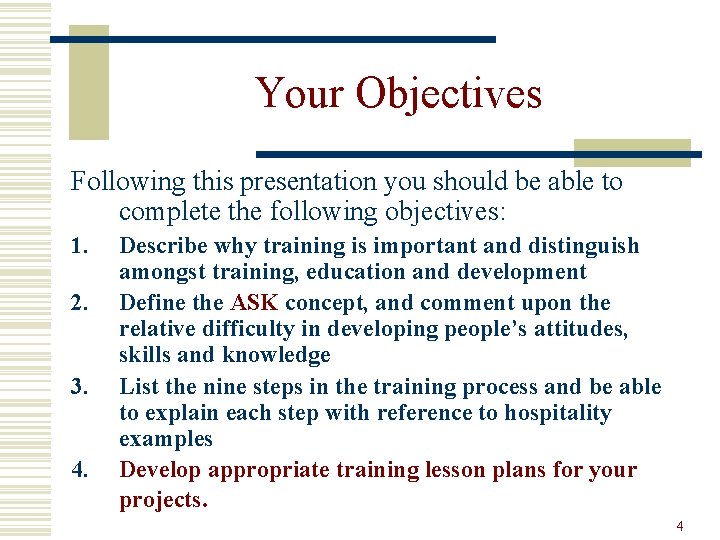 Your Objectives Following this presentation you should be able to complete the following objectives: