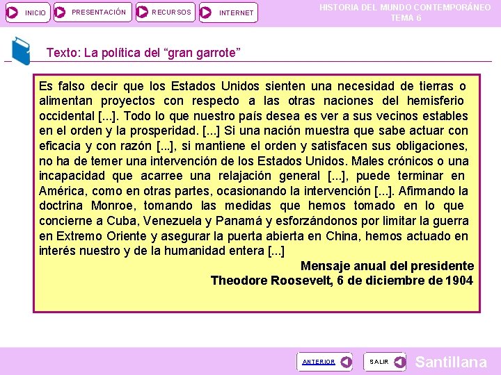 INICIO PRESENTACIÓN RECURSOS INTERNET HISTORIA DEL MUNDO CONTEMPORÁNEO TEMA 6 Texto: La política del INICIO PRESENTACIÓN RECURSOS INTERNET HISTORIA DEL MUNDO CONTEMPORÁNEO TEMA 6 Texto: La política del