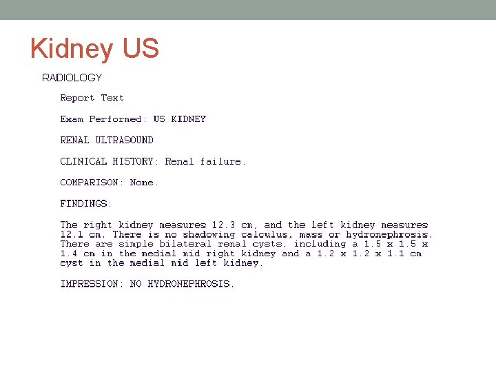 Kidney US Kidney US
