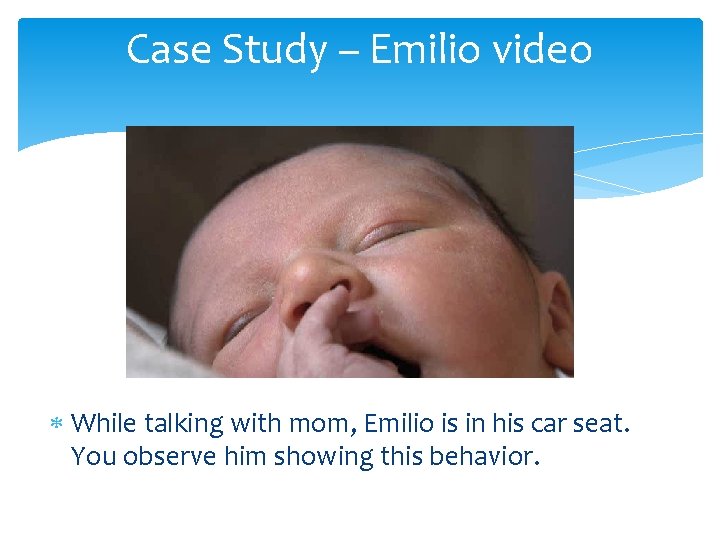 Case Study – Emilio video While talking with mom, Emilio is in his car