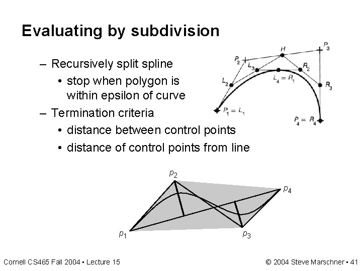 2 D Spline Curves CS 465 Lecture 15