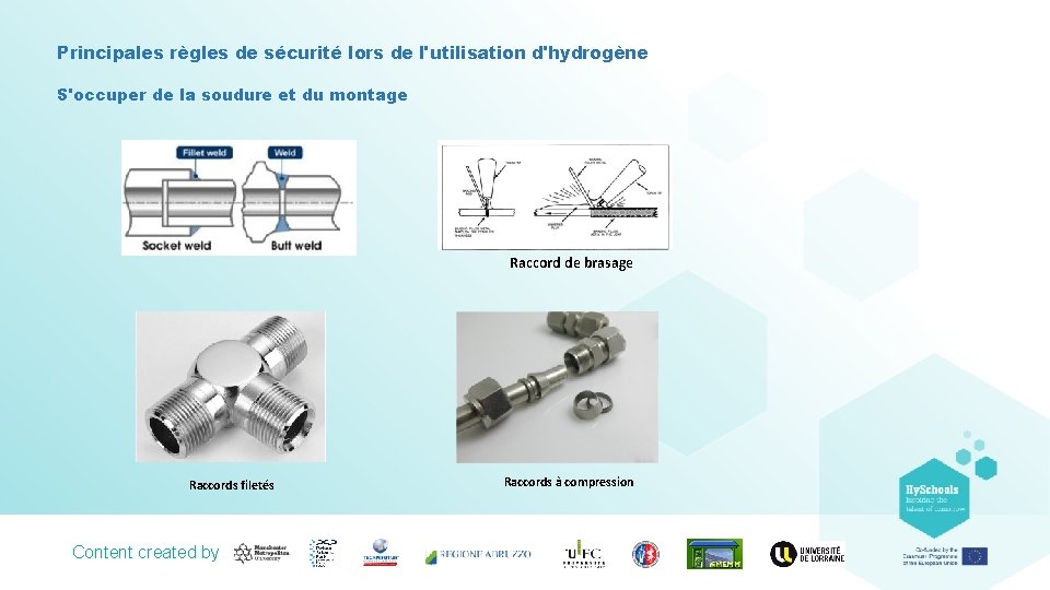 Principales règles de sécurité lors de l'utilisation d'hydrogène S'occuper de la soudure et du