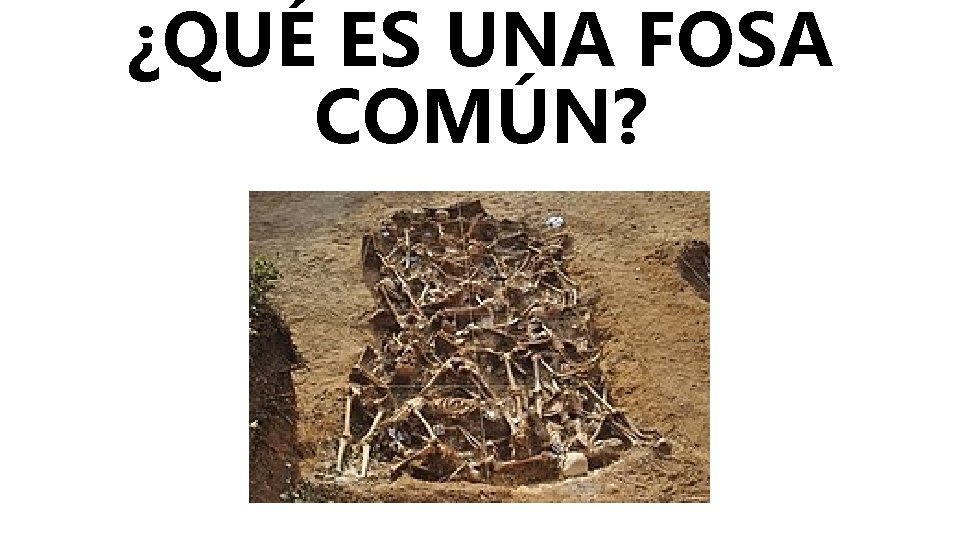 ¿QUÉ ES UNA FOSA COMÚN? 