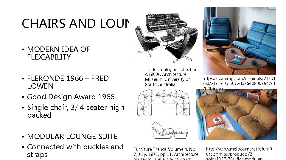 CHAIRS AND LOUNGE SUITES • MODERN IDEA OF FLEXIABILITY • FLERONDE 1966 – FRED