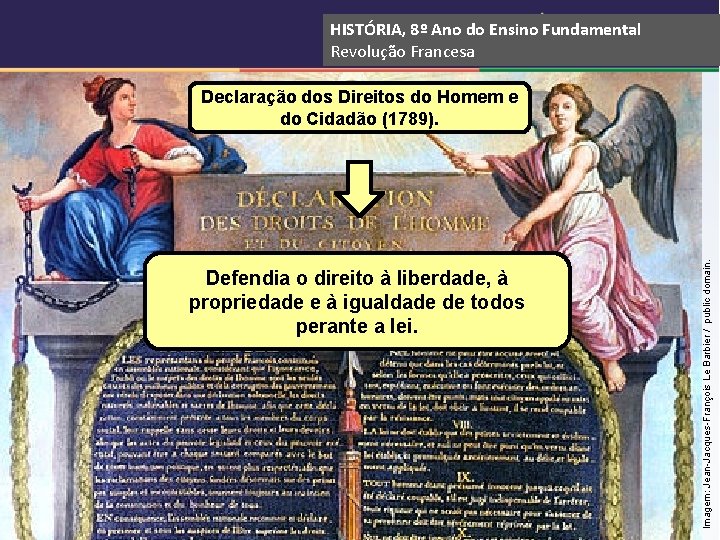 HISTÓRIA, 8º Ano do Ensino Fundamental Revolução Francesa Defendia o direito à liberdade, à