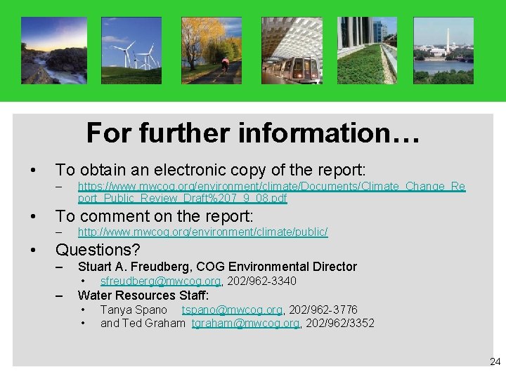 COG Board Action April 11, 2007 For further information… • To obtain an electronic