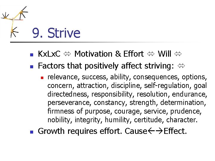 9. Strive n n Kx. Lx. C Motivation & Effort Will Factors that positively 9. Strive n n Kx. Lx. C Motivation & Effort Will Factors that positively