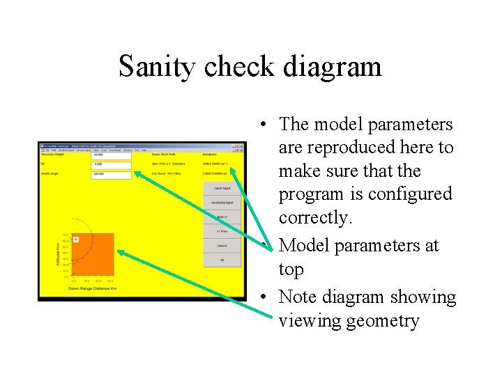 Sanity check diagram • The model parameters are reproduced here to make sure that