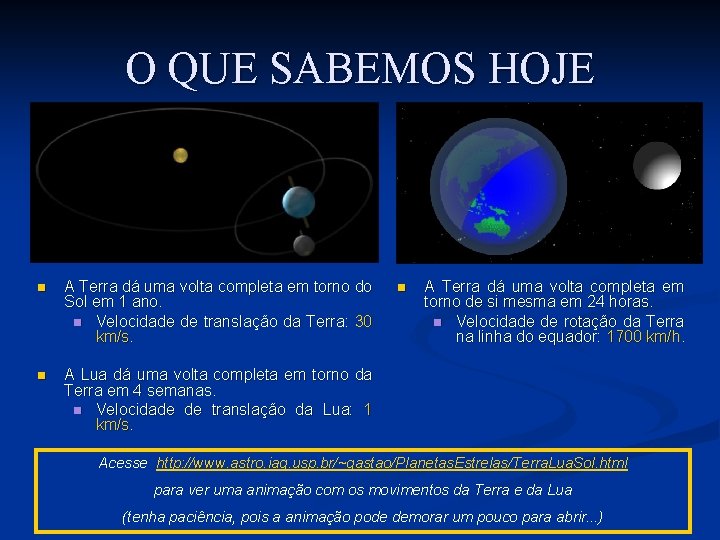 O QUE SABEMOS HOJE n A Terra dá uma volta completa em torno do O QUE SABEMOS HOJE n A Terra dá uma volta completa em torno do
