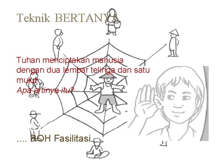 Teknik BERTANYA Tuhan menciptakan manusia dengan dua lembar telinga dan satu mulut Apa artinya