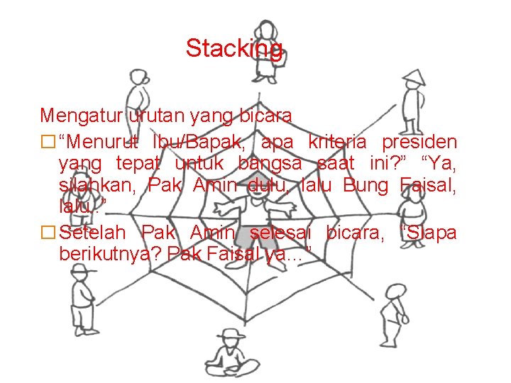 Stacking Mengatur urutan yang bicara � “Menurut Ibu/Bapak, apa kriteria presiden yang tepat untuk Stacking Mengatur urutan yang bicara � “Menurut Ibu/Bapak, apa kriteria presiden yang tepat untuk