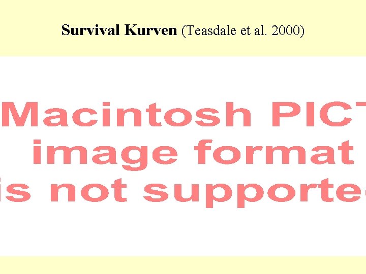 Survival Kurven (Teasdale et al. 2000) 