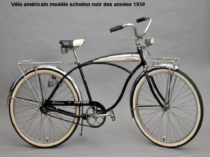 Vélo américain modèle schwinn noir des années 1950 