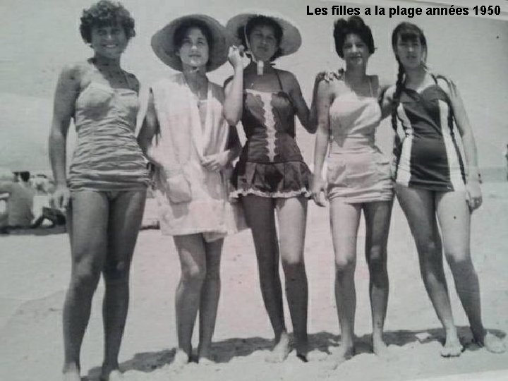 Les filles a la plage années 1950 