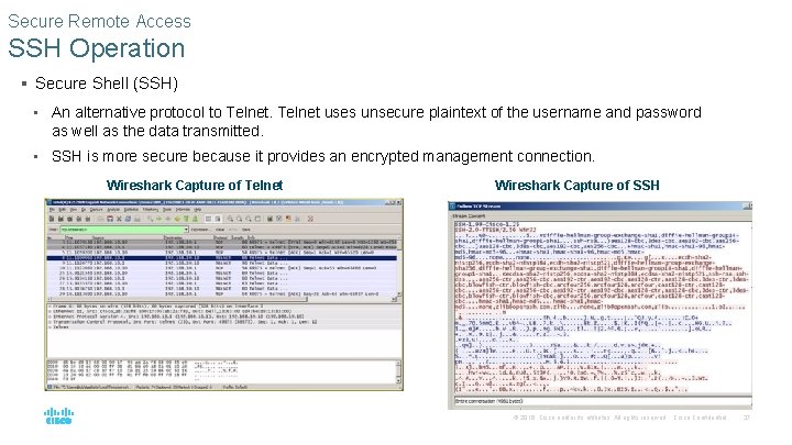 Secure Remote Access SSH Operation § Secure Shell (SSH) • An alternative protocol to