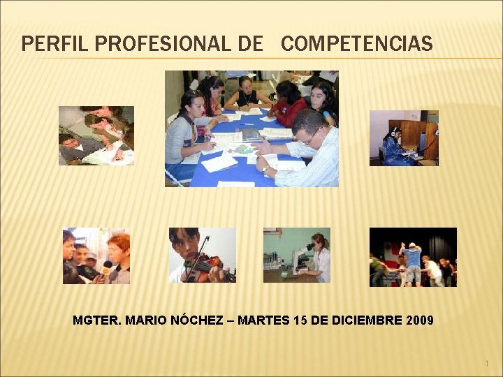 PERFIL PROFESIONAL DE COMPETENCIAS MGTER. MARIO NÓCHEZ – MARTES 15 DE DICIEMBRE 2009 1