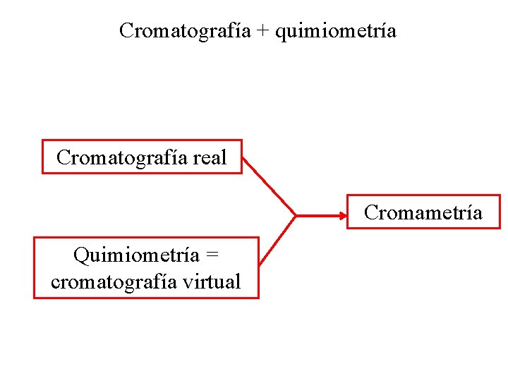 Cromatografía + quimiometría Cromatografía real Cromametría Quimiometría = cromatografía virtual 