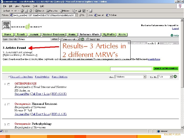 Results– 3 Articles in 2 different MRW’s 22 Results– 3 Articles in 2 different MRW’s 22