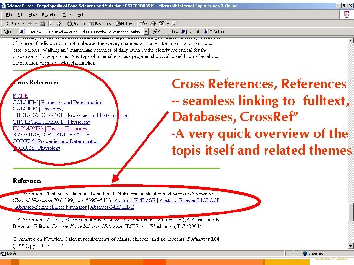 Cross References, References -- seamless linking to fulltext, Databases, Cross. Ref” -A very quick Cross References, References -- seamless linking to fulltext, Databases, Cross. Ref” -A very quick