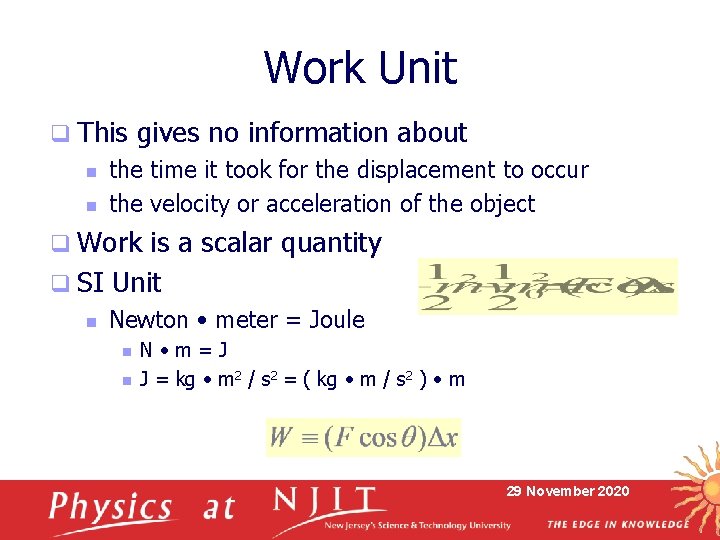 Work Unit q This n n gives no information about the time it took