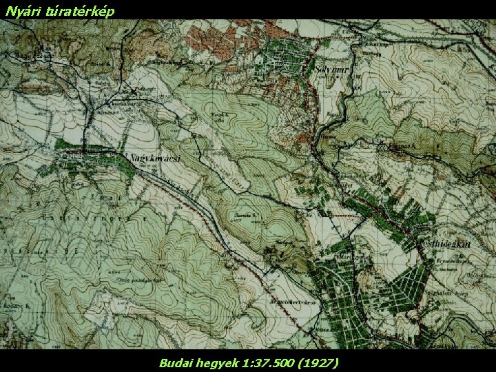 Nyári túratérkép Budai hegyek 1: 37. 500 (1927) 
