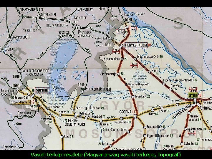 Vasúti térkép részlete (Magyarország vasúti térképe, Topográf) 