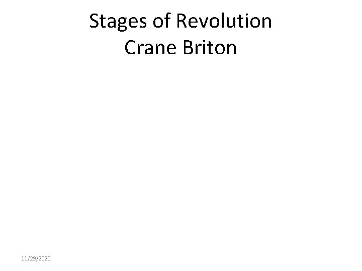 Stages of Revolution Crane Briton 11/29/2020 