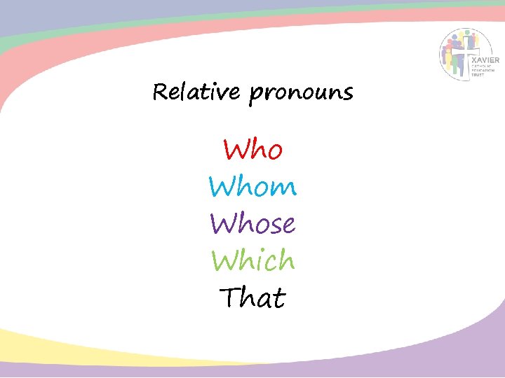 Relative pronouns Whom Whose Which That 