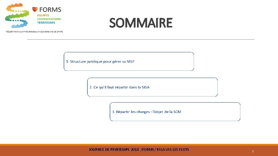 SOMMAIRE JOURNEE DE PRINTEMPS 2018 /FORMS/ PALAVAS LES FLOTS 2 SOMMAIRE JOURNEE DE PRINTEMPS 2018 /FORMS/ PALAVAS LES FLOTS 2
