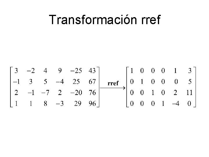 Transformación rref 