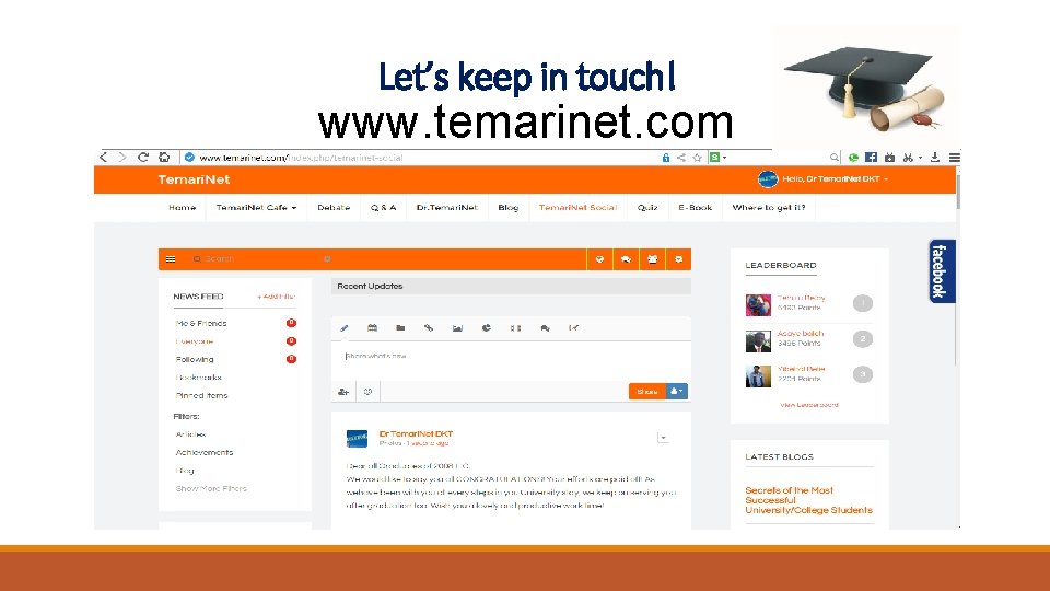 Let’s keep in touch! www. temarinet. com Let’s keep in touch! www. temarinet. com