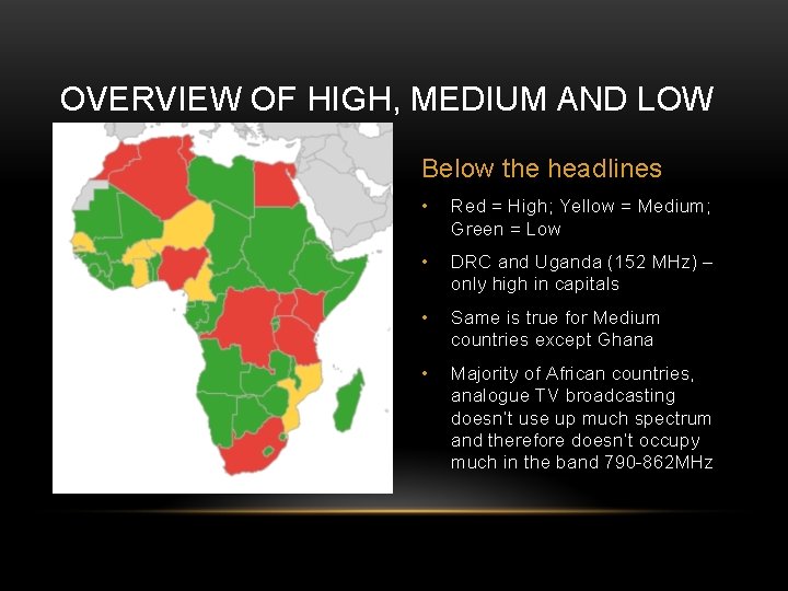 OVERVIEW OF HIGH, MEDIUM AND LOW Below the headlines • Red = High; Yellow OVERVIEW OF HIGH, MEDIUM AND LOW Below the headlines • Red = High; Yellow