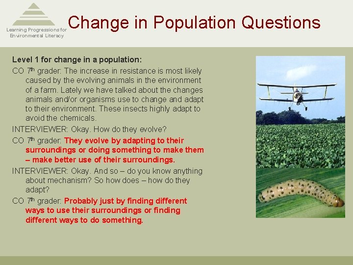 Change in Population Questions Learning Progressions for Environmental Literacy Level 1 for change in Change in Population Questions Learning Progressions for Environmental Literacy Level 1 for change in